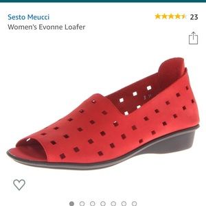 Sesti Meucci Evonne loafer in Red nubuck